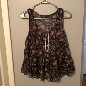 floral sheer flowy tank
